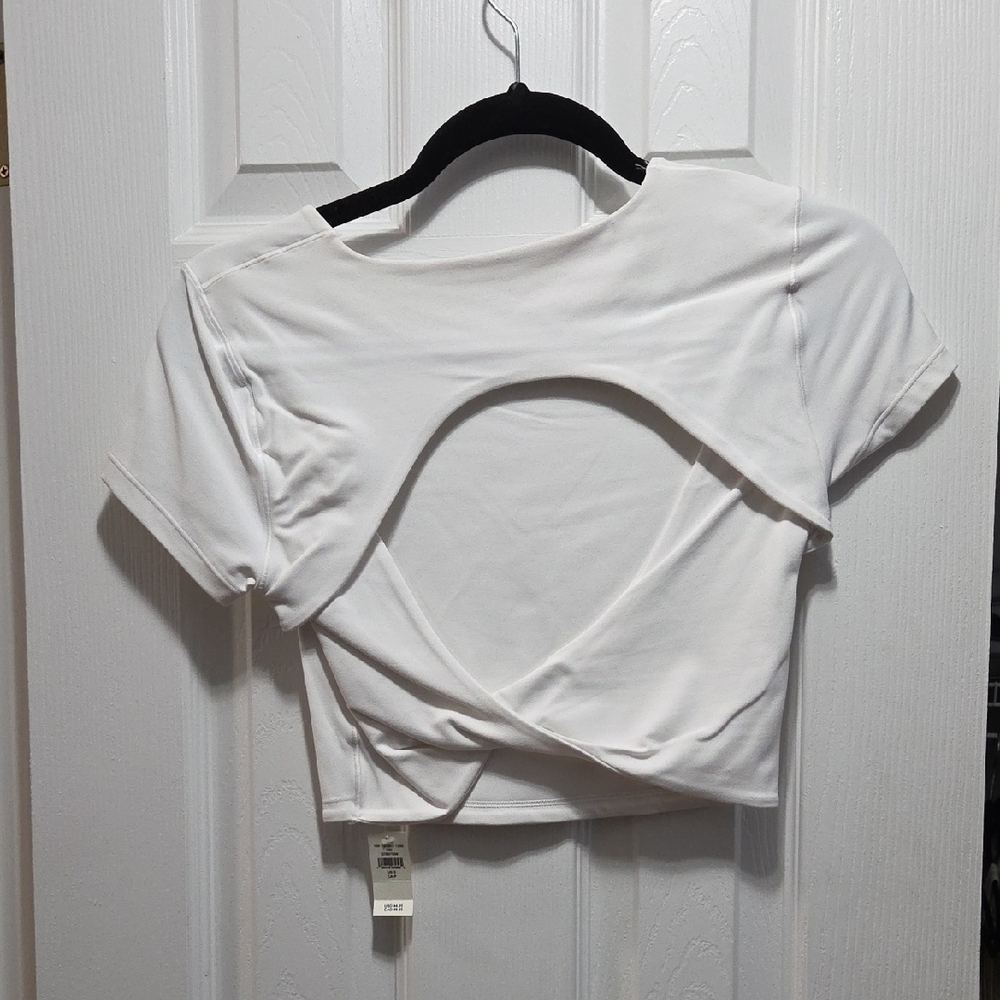 OFFLINE By Aerie Real Me XTRA Twist Back Tee White | Size Small - Picture 4 of 4